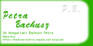 petra bachusz business card